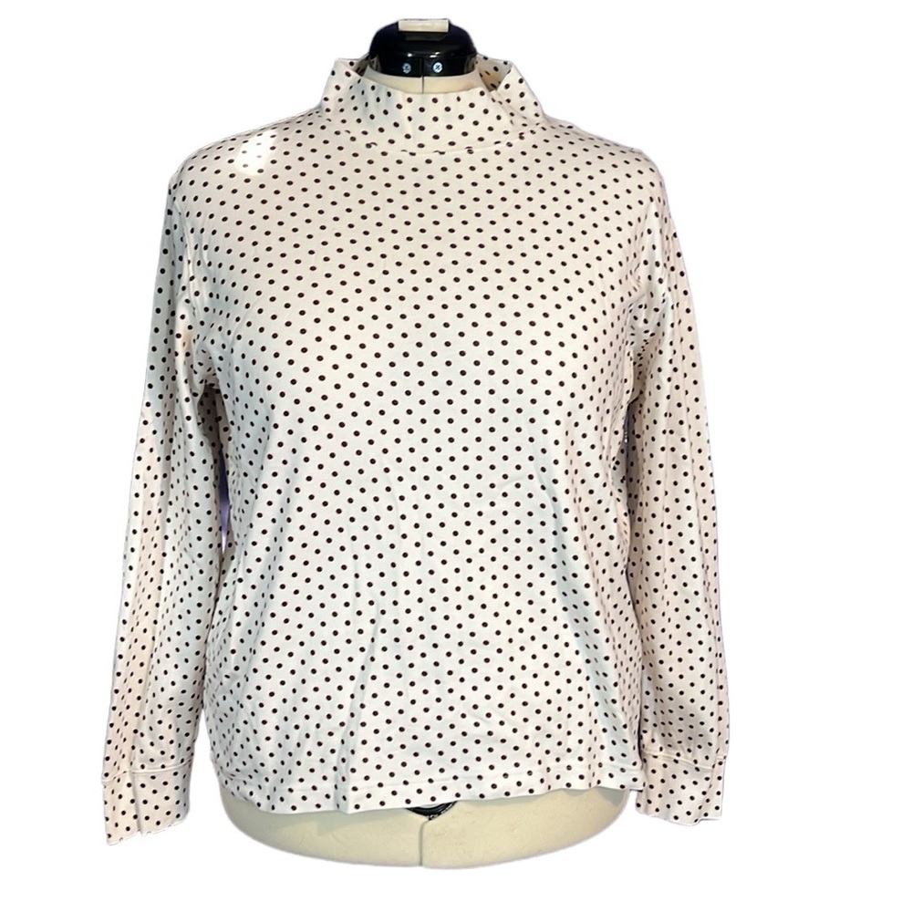 Lands' End Polka Dot Mock Turtleneck
